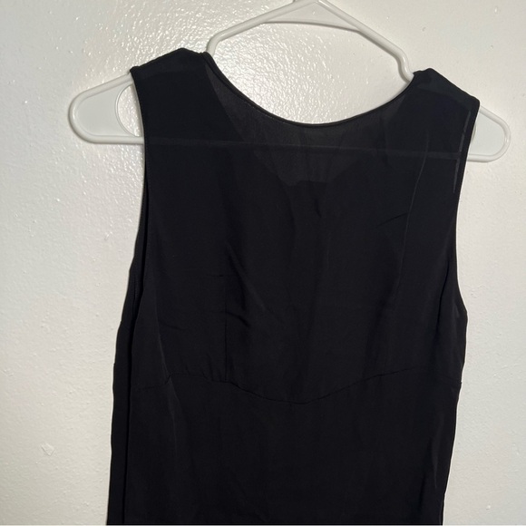 Sleeveless Sheer Blouse Black Split Back - Picture 8 of 8
